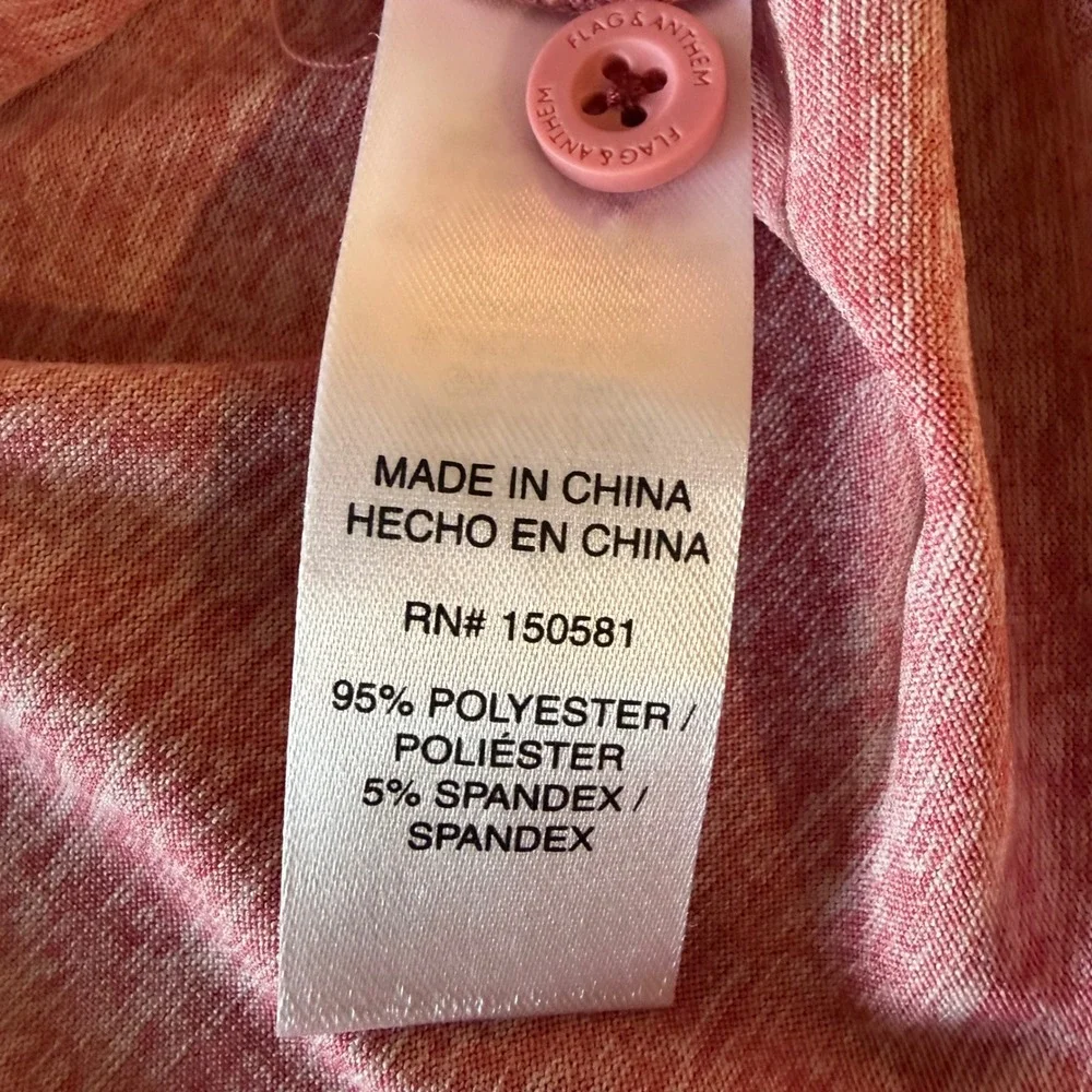 Flag & Anthem Madeflex Mens Performance Printed‎ Polo Flamingo Pink Small NWT